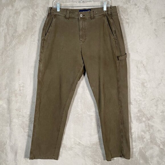 Abercrombie & Fitch Men's Loose Workwear Pants Size 32 Carpenter Utiliity Brown - Picture 2 of 15